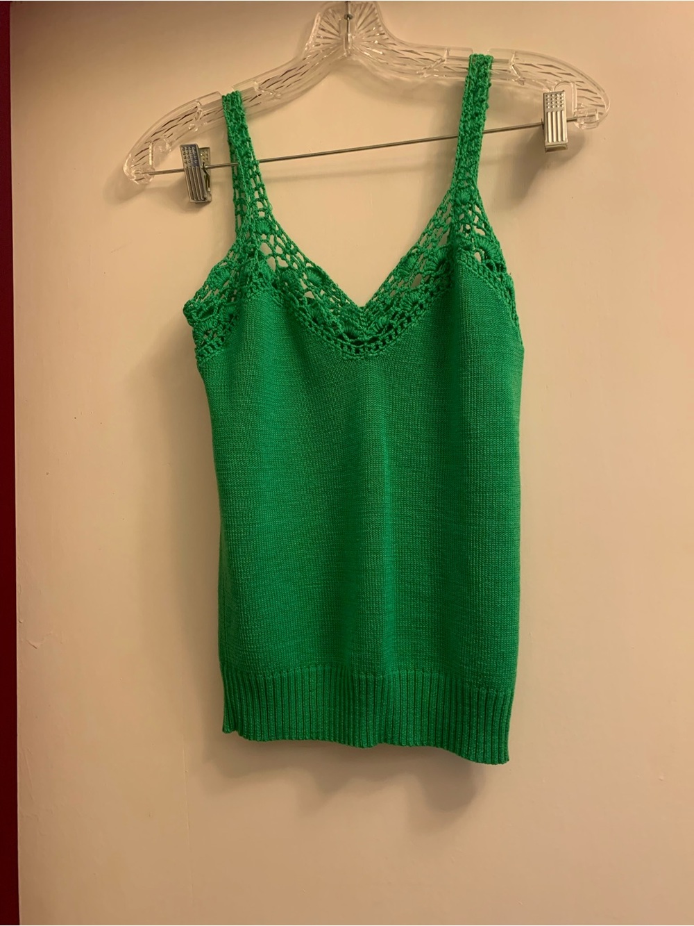 JH Collectibles Bright Green Crochet-Trim Knit Tank